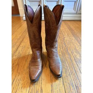 Lucchese Savanah Boots Women’s Size 6.5 B Brown Leather Western Square Toe